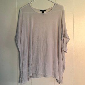 White, short sleeve, baggy, top, sheer